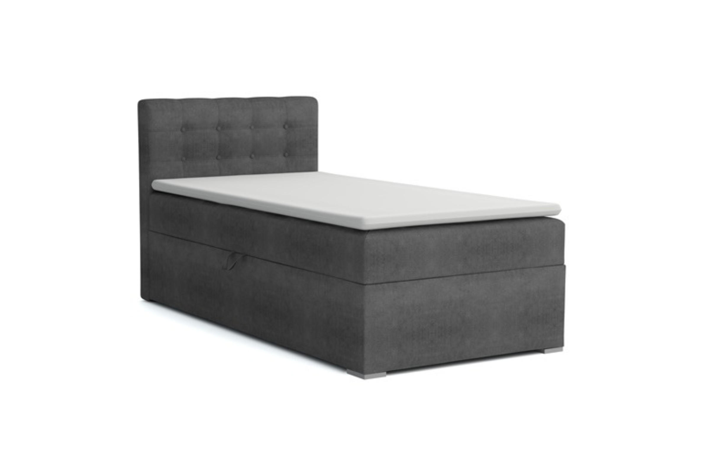 BOXBETT JUNG 3 90/200 Anthgrazit H4 Öffnung links - Anthrazit, Holz/Holzwerkstoff (90/200cm) - Deine Möbel 24