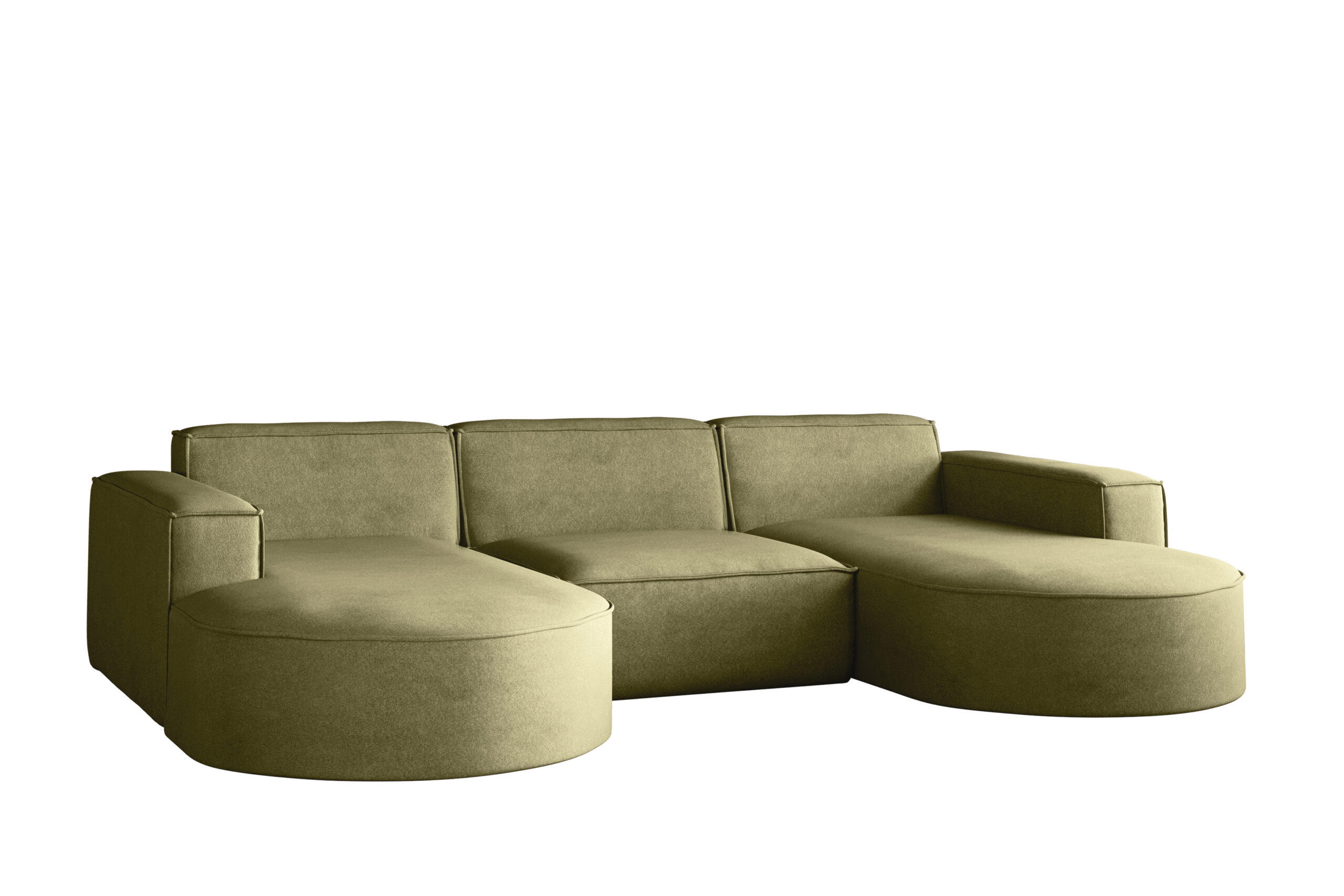 ECKSOFA Modena U-Form Elegant und Moderne Stoff Salvador Olive - Olivgrün, Holz/Textil (299/165cm) - Kaiser Möbel
