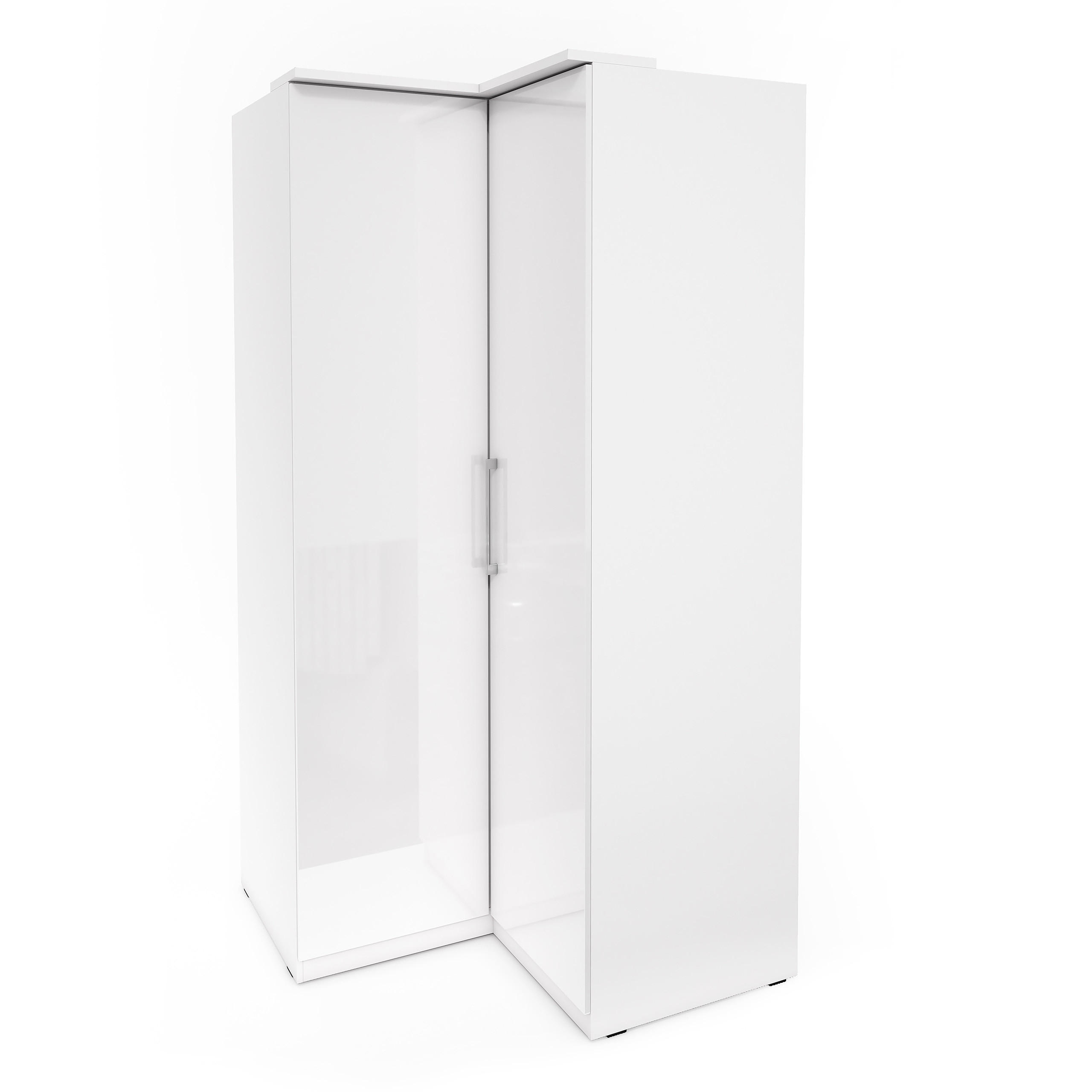 DREHTÜRENSCHRANK OTTIMA 109/217/63 cm 2-türig Weiß - Weiß, Holzwerkstoff (109/217/63cm) - MASSENO