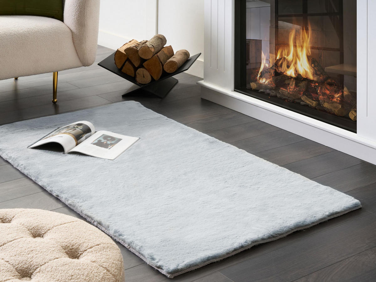 SHAGGY-KUNSTFELLTEPPICH Mirpur 150/80 cm - Grau, Kunststoff (80/150cm) - Beliani