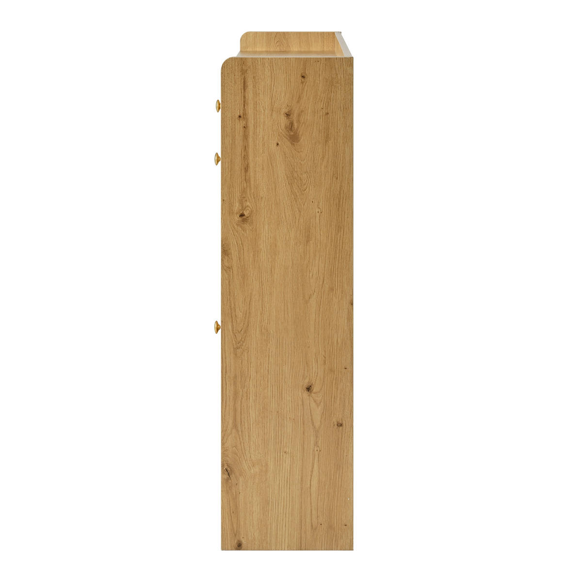 SCHUHSCHRANK in Naturfarben mit 4 Klapptüren und 2 Schubladen für Flur, B110/T26/H100 cm - Naturfarben, Holzwerkstoff/Metall (110/100/26cm) - STILVORA