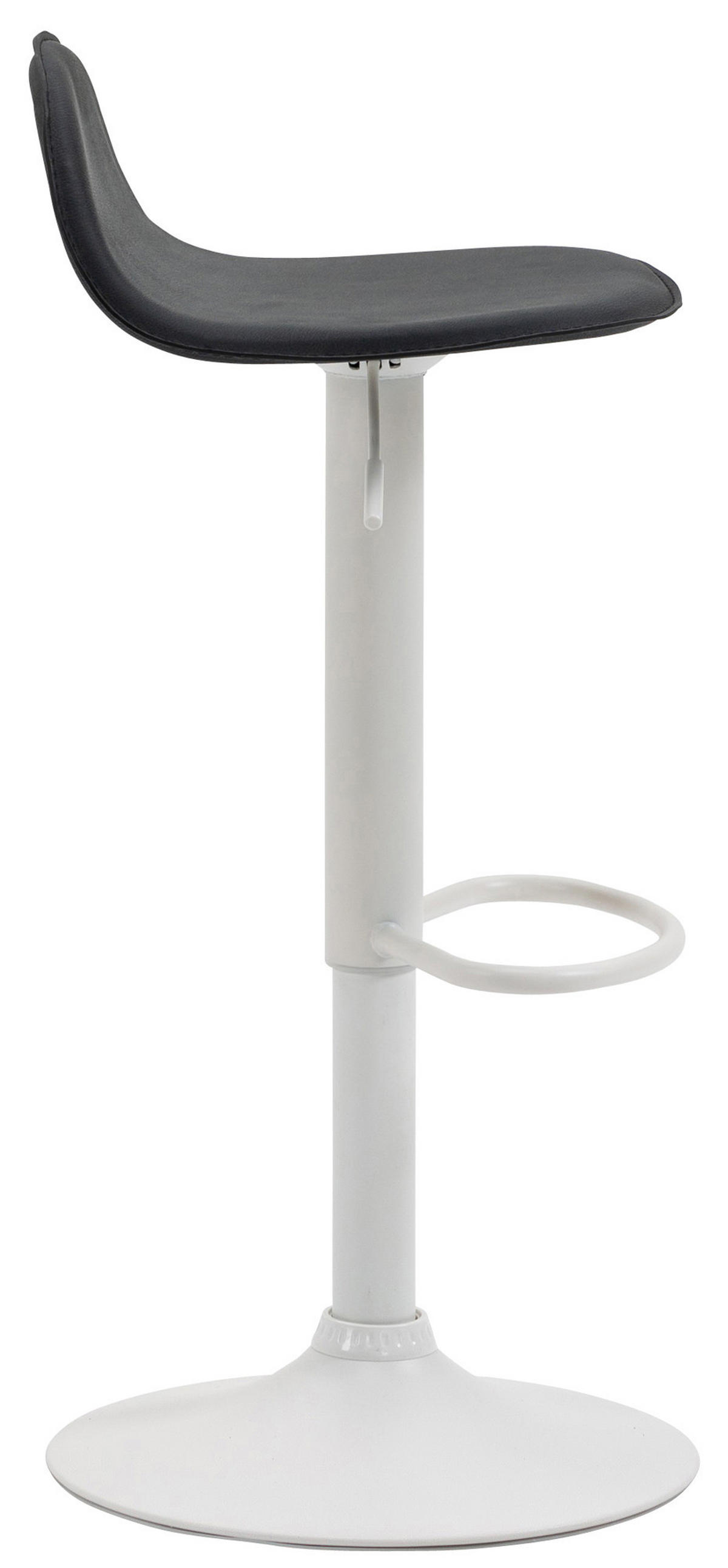 BARHOCKER Lederlook schwarz - Schwarz/Weiß, Textil/Metall (39/73/41cm) - CLP