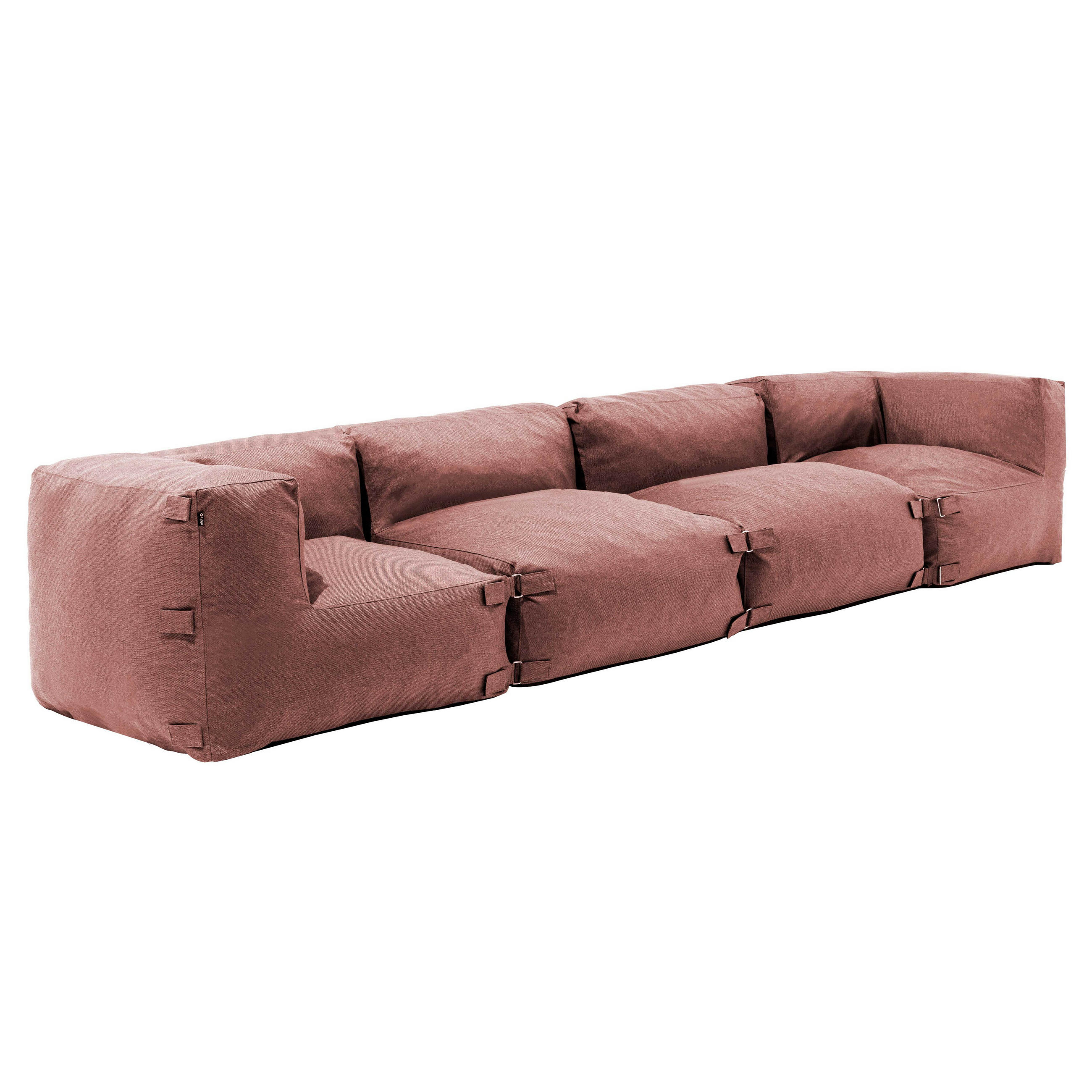 SOFA mit 4 Sitzplätzen, Terrakotta - Braun, Textil (85/65/340cm) - Oviala