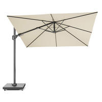 AMPELSCHIRM quadratisch 3 x 3 m Challenger T² Premium 360° kippbar natur/anthrazit - Creme, Metall (300/300cm) - Platinum