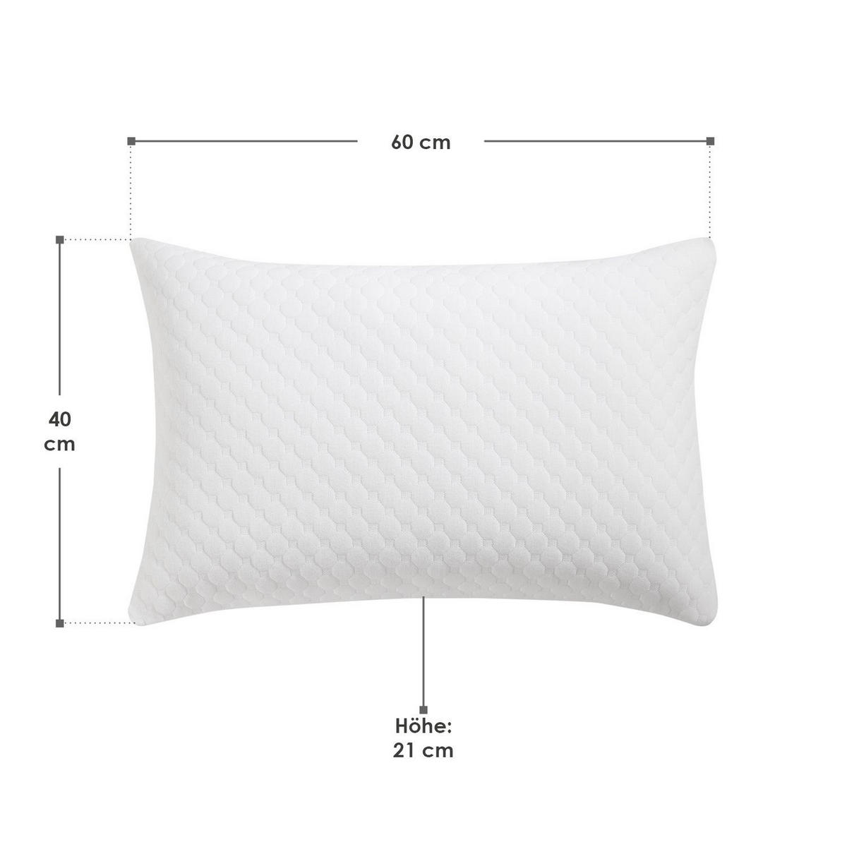 KOPFKISSEN 60x40 cm (2er-Set) - Weiß, Textil (40/60cm) - Juskys