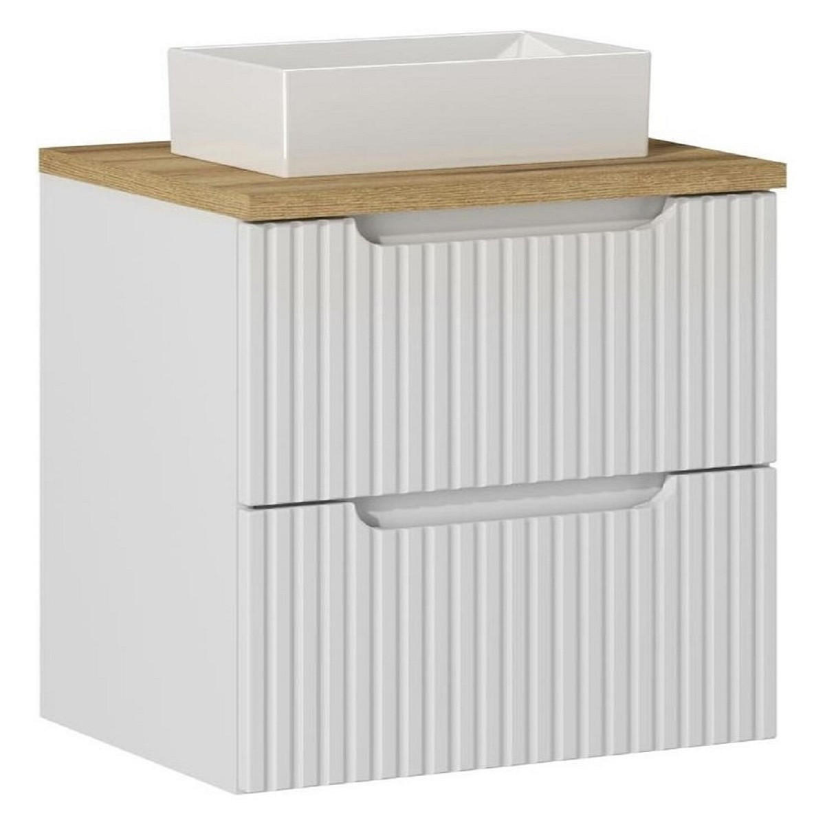 WASCHTISCHKOMBI 50 cm 3 Teile - Nova White N BM107 in Weiß/Evoke Eiche - Weiß/Eiche Artisan, Holz (50/57/40cm)