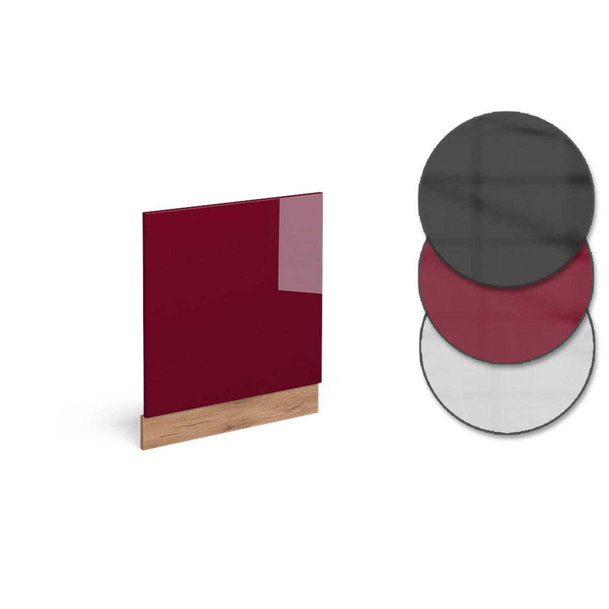 FRONTBLENDE R-Line Rot 60 cm ohne AP - Honigeiche/Eiche Wotan, Holzwerkstoff (60/57.2/1.6cm) - Vicco