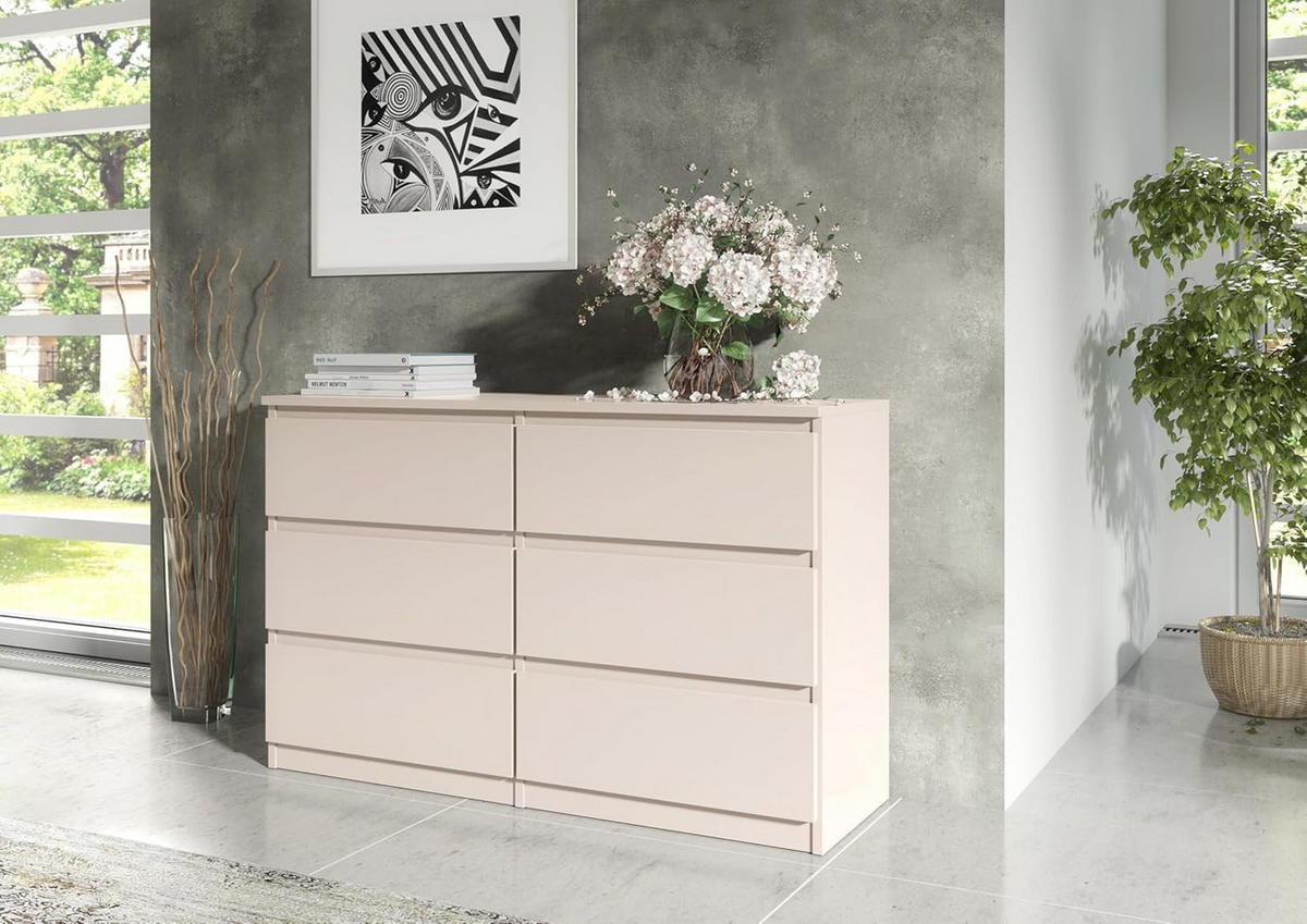 KOMMODE mit Schubladen Kaschmir 138,6 x 78,5 x 39 cm - Kaschmir, Holzwerkstoff (138.6/78.5/39cm) - MebLocker