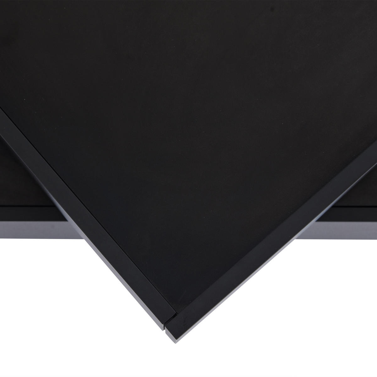 COUCHTISCH 60/60/38 cm schwarz mit 360° drehbarer Tischplatte und 2 Ablagen - Schwarz, Holzwerkstoff (60/60/38cm) - OKWISH