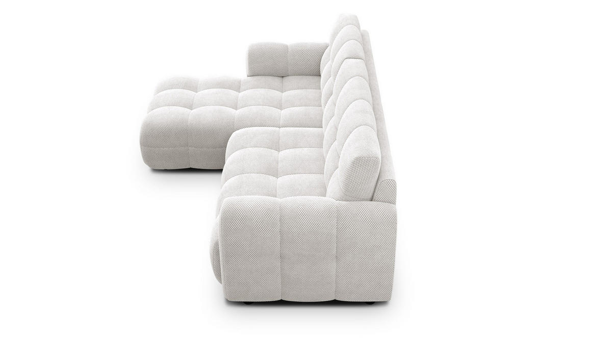 ECKSOFA MELLOW 3-Sitzer, creme - Creme/Schwarz, Holz/Textil (232/156cm) - Courtois Laville