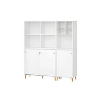 AKTENREGAL Jaguar 2er Set 2 AKTENSCHRANK & REGALKREUZ Breite 51-100 cm Weiß - Weiß, Holz (151/168.7/41cm) - PROREGAL