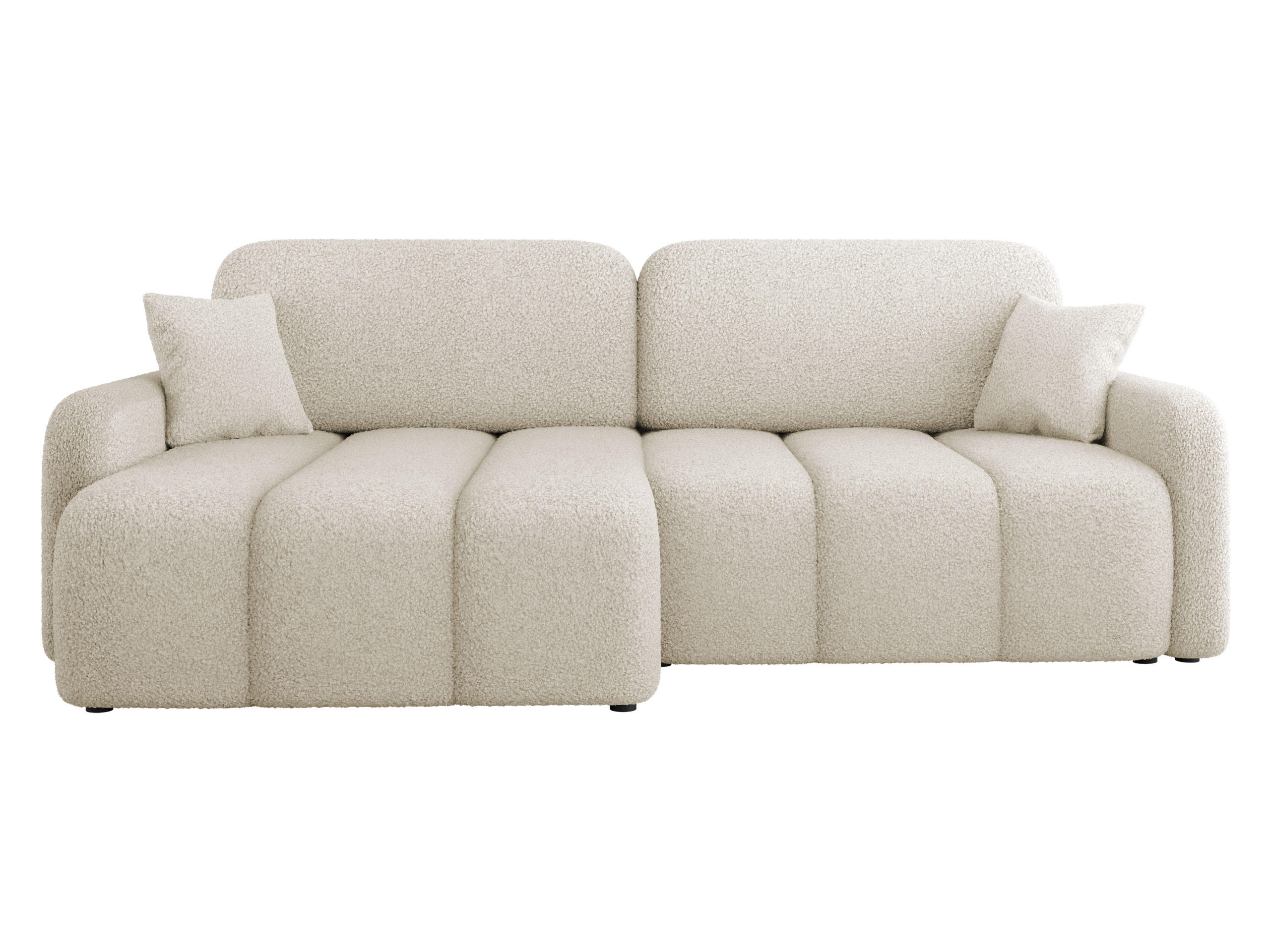 ECKSOFA Carlos Boucle - Creme/Schwarz, Holz/Kunststoff (236/160cm) - MIRJAN24