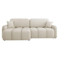 ECKSOFA Carlos Boucle - Creme/Schwarz, Holz/Kunststoff (236/160cm) - MIRJAN24
