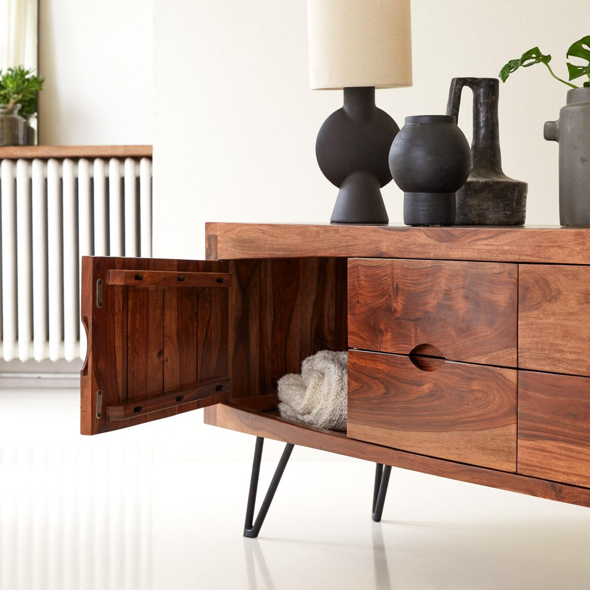 TV-SCHRANK Bonnie Dunkelbraun aus Palisander - Dunkelbraun, Holz (180/62/45cm) - Tikamoon