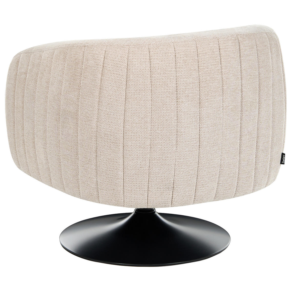 DREHSESSEL Stoff Hellbeige Norager - Beige/Schwarz, Textil/Metall (73/72/81cm) - Beliani