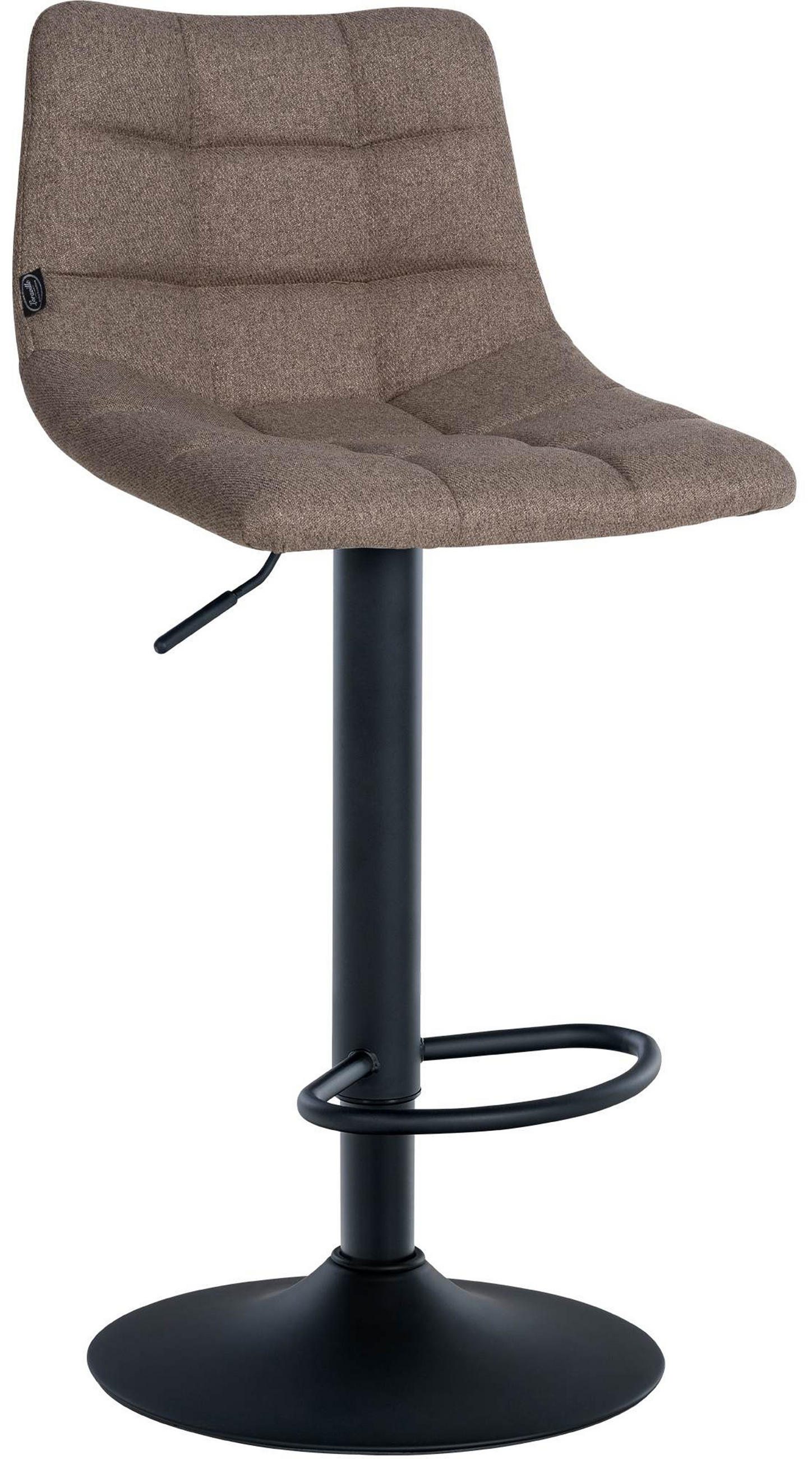 BARHOCKER James Stoff schwarz taupe - Schwarz/Grau, Textil/Metall (43/108.5/46.5cm) - TPFLiving