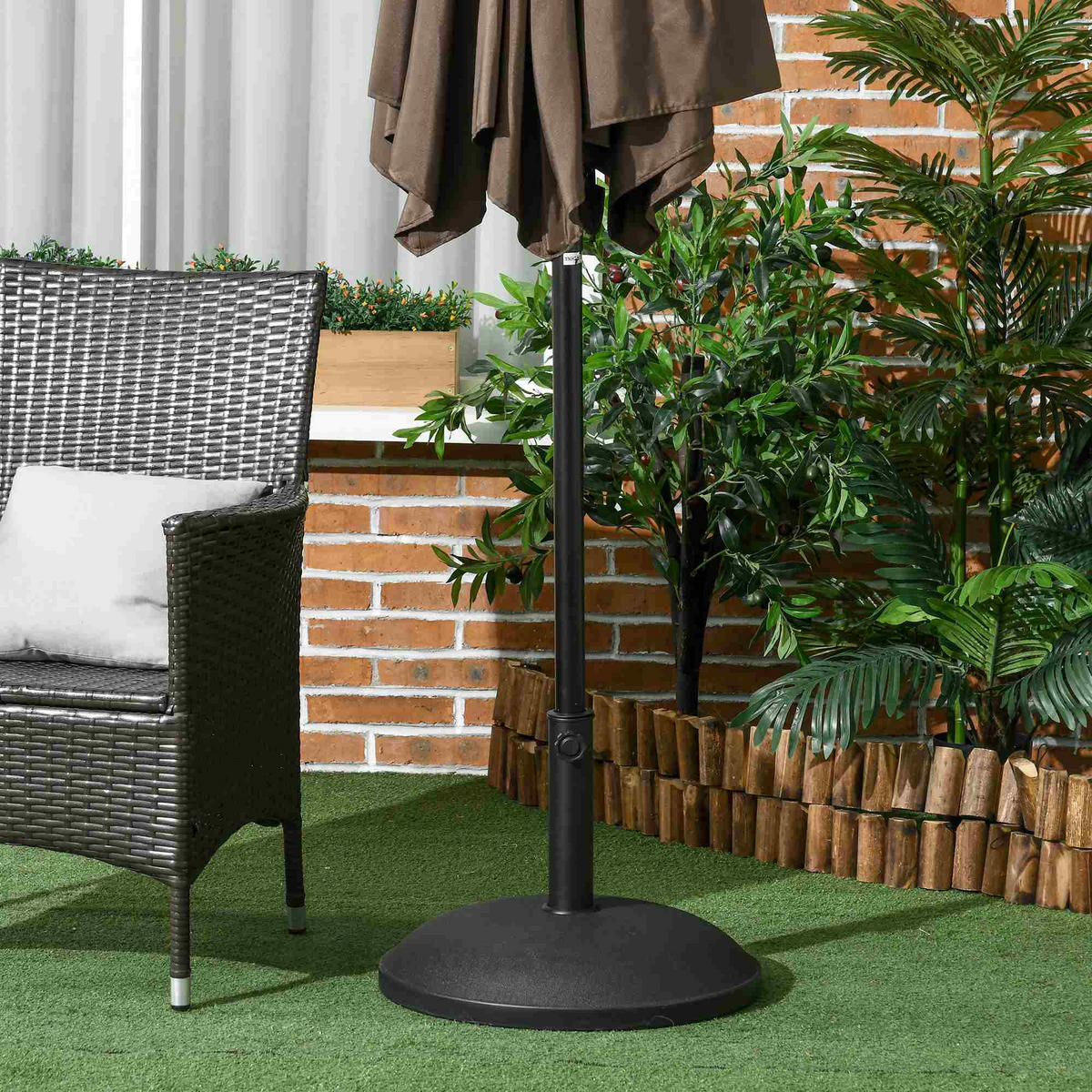 SONNENSCHIRMSTÄNDER 25 kg Zement verstellbar Adapter schwarz - Schwarz, Kunststoff (49/49cm) - LEBENLANG