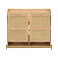 SCHUHSCHRANK Hell-Eiche 108,5/24/100 cm - Hellbraun, Holzwerkstoff (108.5/100/24cm) - PANGIVO