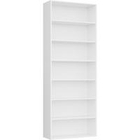 BÜCHERREGAL 7 Fächer weiß 209,5 x 60 x 23,5 cm - Weiß, Holzwerkstoff (60/210/23.5cm)