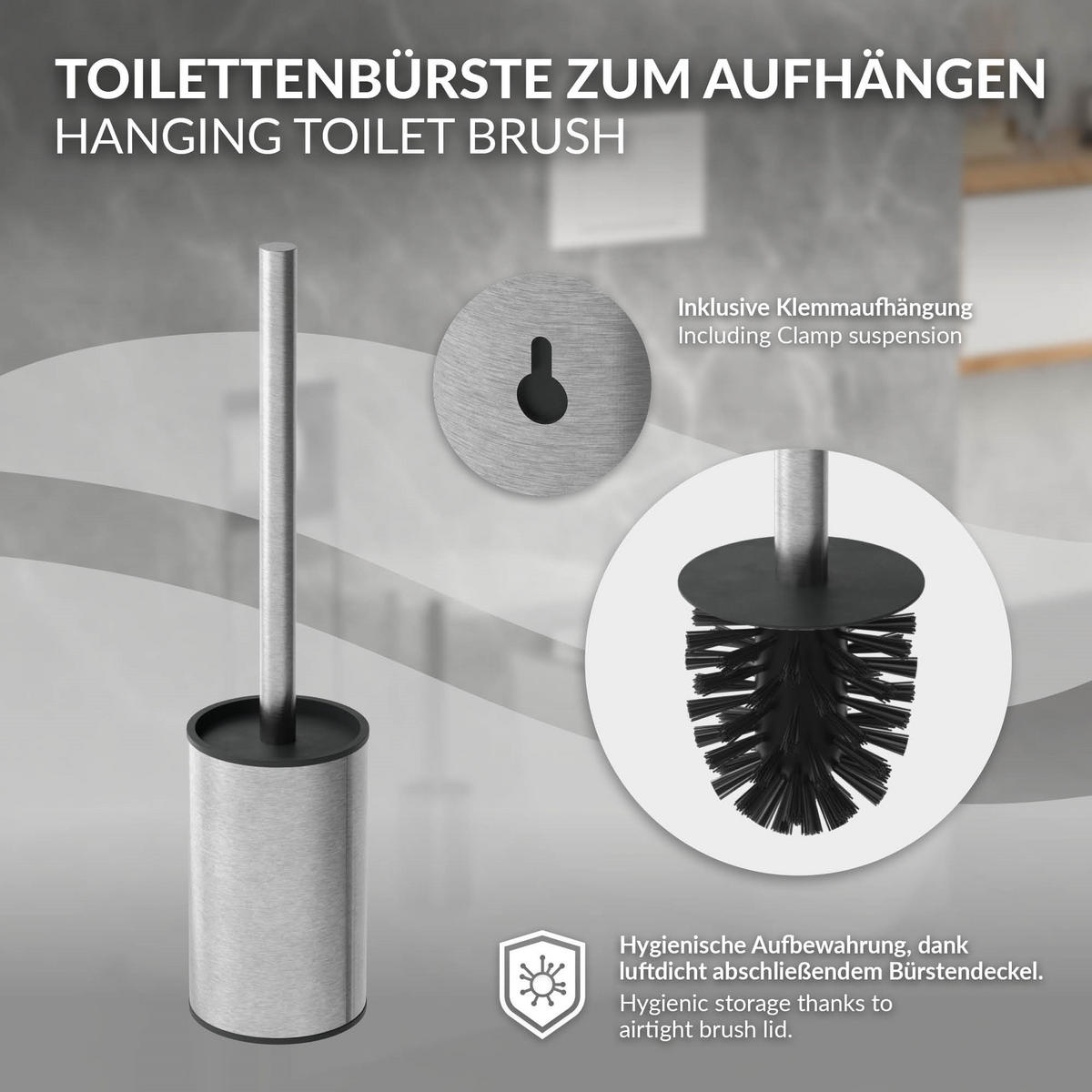ZÁVĚSOVÝ SKŘÍŇOVÝ MODUL WC z nerezové oceli, stříbrný, 60 x 20 x 14 cm - stříbrná, kov (14/60/20cm) - LuxeBath