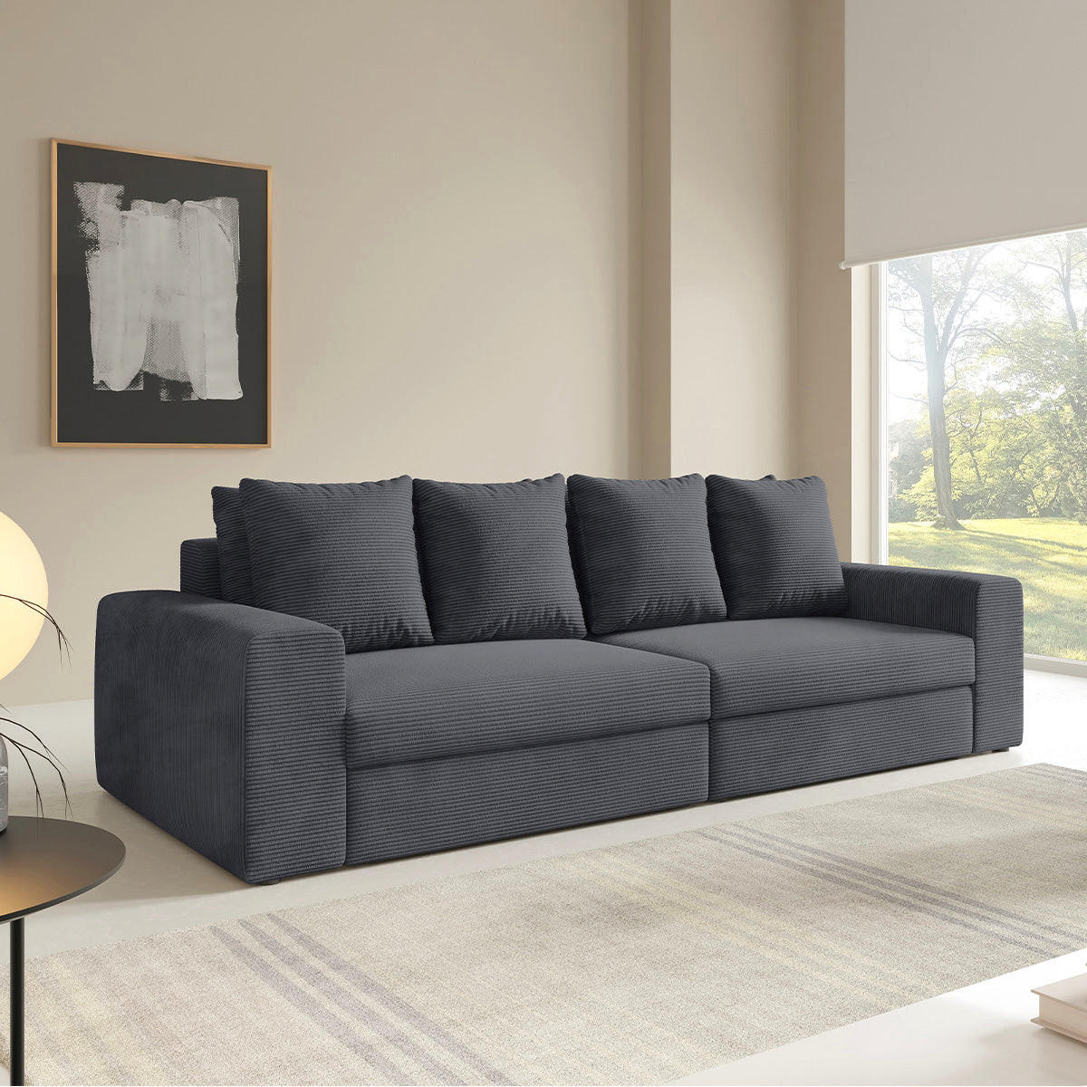 SOFA Paola 3 Sitzplätze Grau - Grau, Holz (272/86/120cm) - Petits-meubles