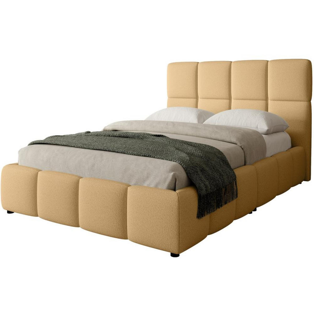 POLSTERBETT Nostro mit Bettkasten 160x200 cm gelb - Gelb/Schwarz, Textil (160/200cm) - Beautysofa