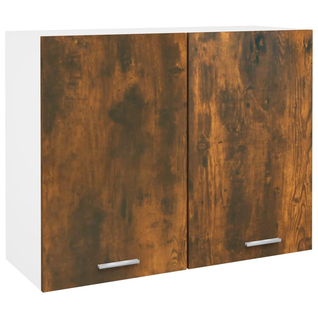 KÜCHENOBERSCHRANK Lyon mit 2 Ebenen, 80/31/60 cm, aus Holzwerkstoff, in Räuchereiche - Silberfarben/Sonoma Eiche, Holz (31/60/80cm) - vidaXL