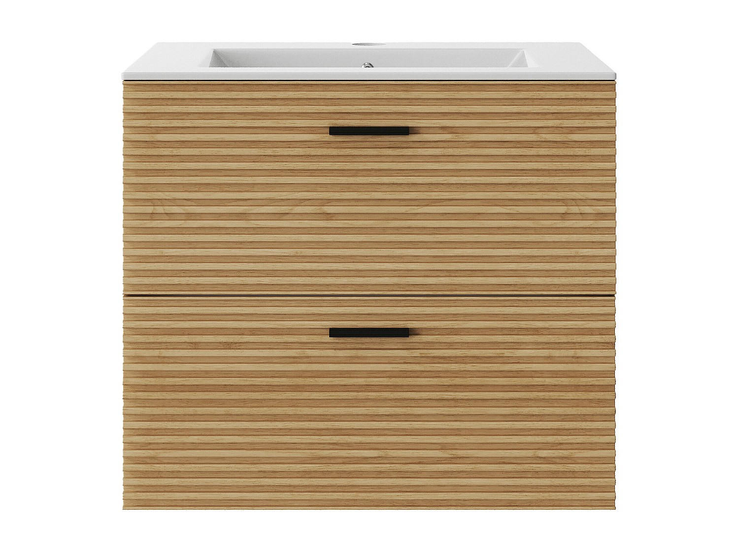 EINZELWASCHTISCH - 60 cm x 46 cm - holz - naturfarben hell Sarone - Weiß, Holz (60/55/46cm) - Vente-Unique