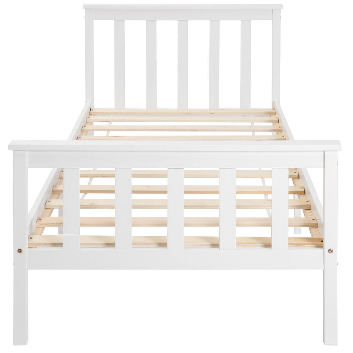 EINZELBETT 90/200 cm mit Lattenrost und MDF, platzsparendes Design, Weiß - Weiß, Holzwerkstoff (90/200cm) - Redom