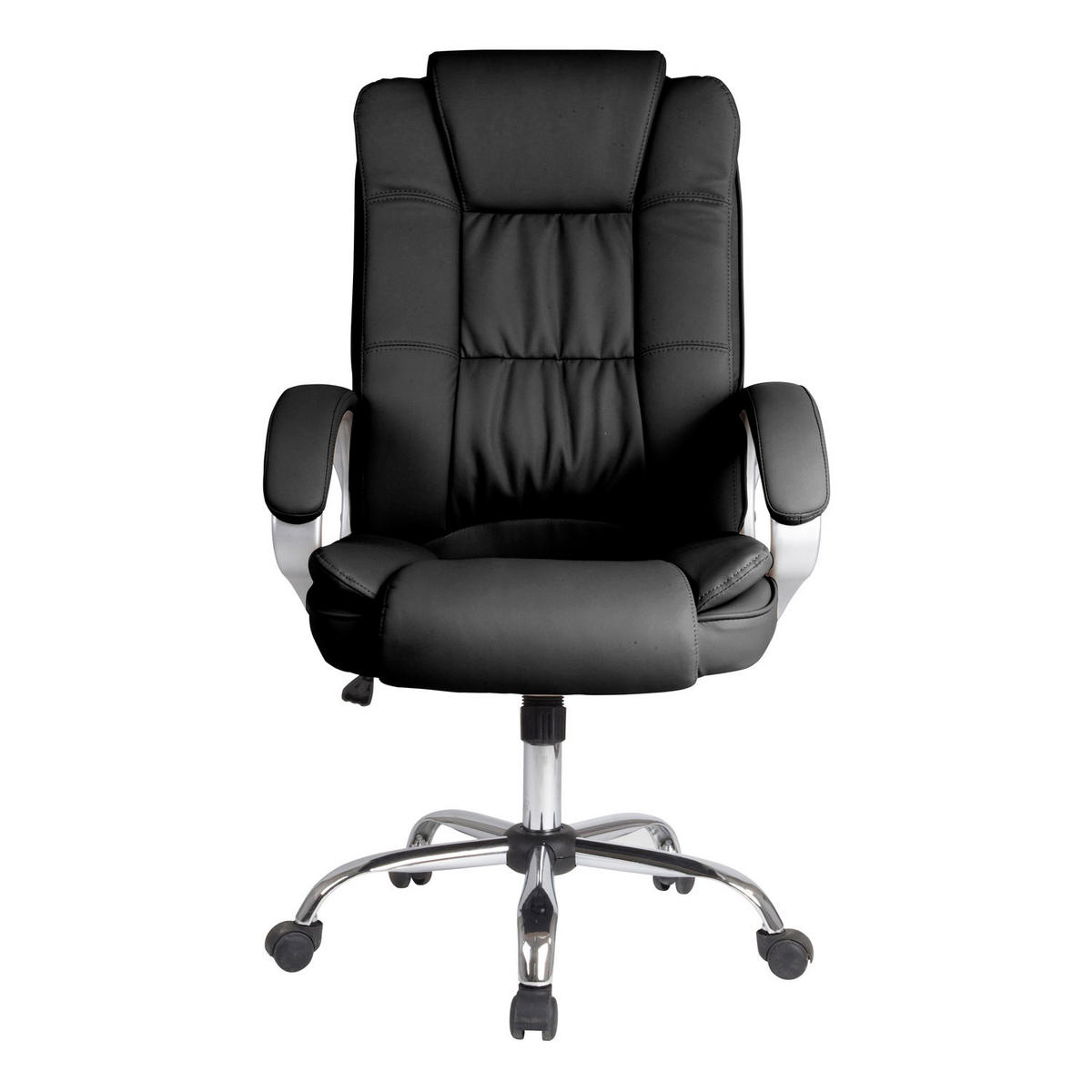 DREHSTUHL Karen Schwarz - Schwarz, Fell (68/110/72cm) - VS Venta-stock