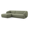 ECKSOFA links Strukturstoff Stoff Grün - Beige/Schwarz, Kunststoff/Textil (156/280cm) - Makamii