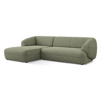 ECKSOFA links Strukturstoff Stoff Grün - Beige/Schwarz, Kunststoff/Textil (156/280cm) - Makamii