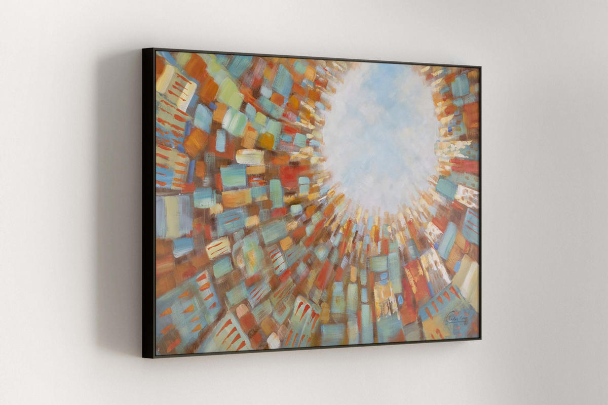 OLEJOMALBA 120/80 cm, Město a architektura - hnědá, dřevo/textil (120/80cm) - KUNSTLOFT