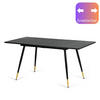 ESSTISCH Schwarz Marmormuster rechteckig ausziehbar 120-160/80/75cm - Goldfarben/Schwarz, Holz/Metall (80/120/75cm) - Urban Meuble
