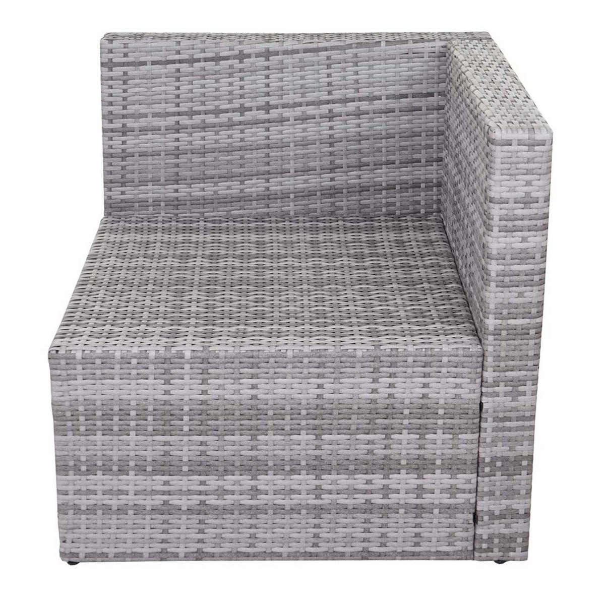 POLY-RATTAN-GARNITUR Grau, Cremeweiß - Weiß/Grau, Kunststoff - MCW