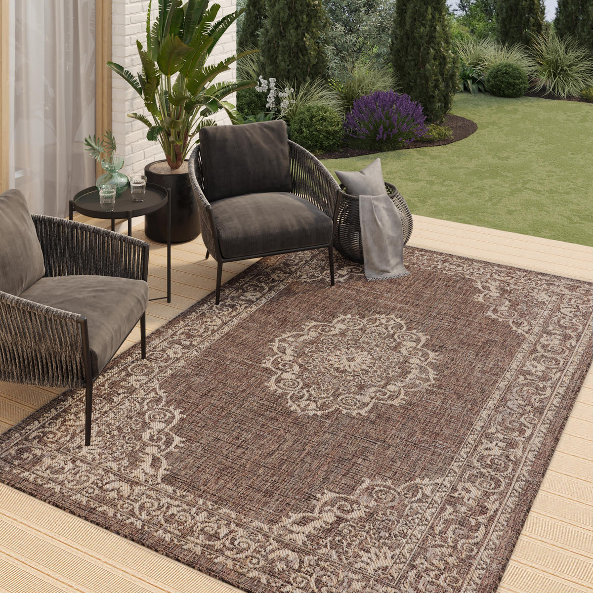 TEPPICH MELISSA DUNKELBRAUN 90/150 cm - Dunkelbraun, Textil (90/150cm) - Tapiso