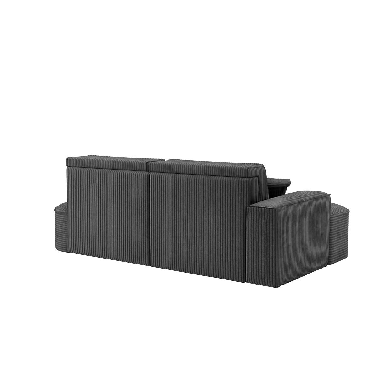 ECKSOFA Modena Pro - Komfort Und Stil Stoff Poso Graphit Links - Graphitfarben, Holz (179/278cm) - Kaiser Möbel