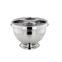 CHAMPAGNER-/FLASCHENKÜHLER Hammerschlag-Optik (H) 23 x (Ø) 29 cm mit Aufsatz - Silberfarben, Paraffin (29/23cm) - Hermann Bauer jun. Kollektion GmbH