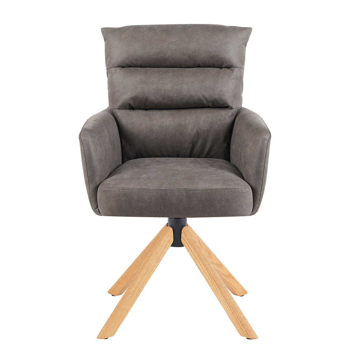 ARMLEHNSTUHL Mika-Jule - Honigeiche/Taupe, Eichenholz/Holz (59/94/66cm) - DUBI Möbel