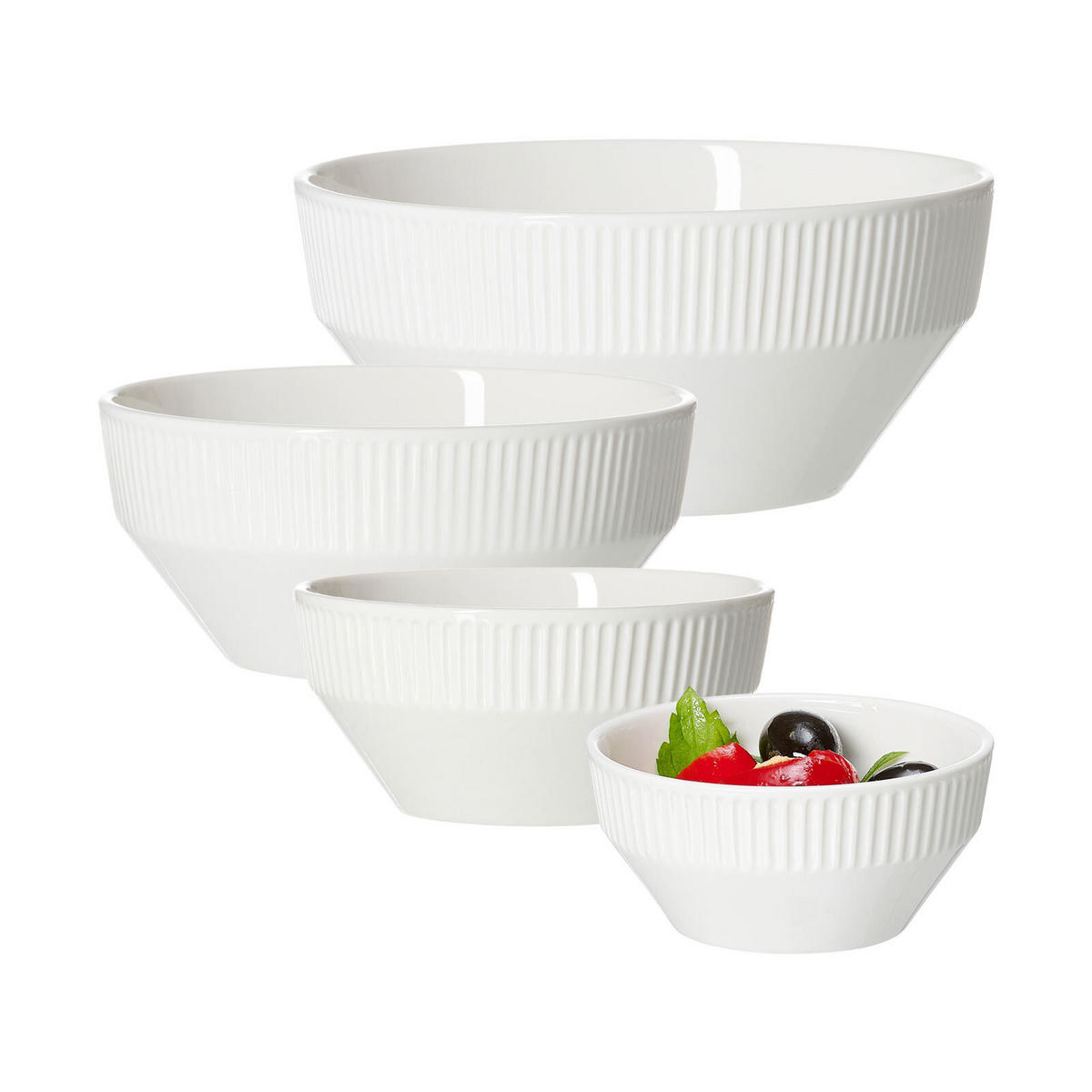 SERVIERSCHALEN-SET Kelly weiß 4er Set - Weiß, Keramik (1/1/1cm) - Ritzenhoff Breker