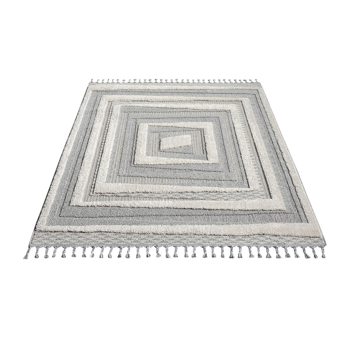 KURZFLOR-TEPPICH Valencia 940 Creme 160x230 cm - Blau/Creme, Textil (160/230cm) - carpet city
