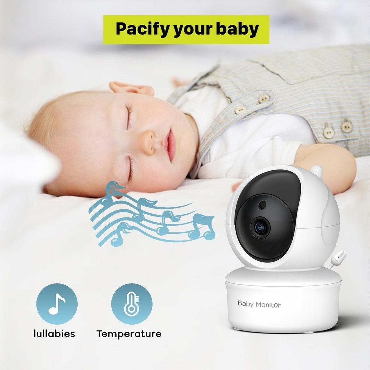 BABYPHONE, EU-Stecker, Effektive Pixel: 480 x 272 - Weiß, Kunststoff - Authentics