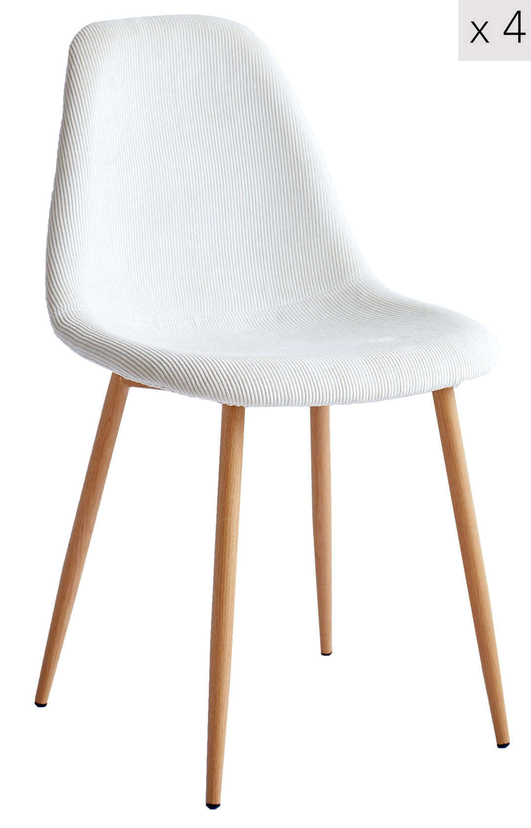 STUHL 4er-Set Kord Beige - Beige, Textil (46.5/86/44cm) - Nordlys