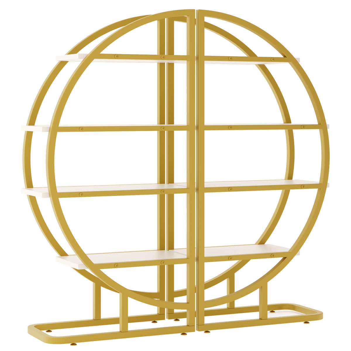 REGAL 120cm Gold Metall Bogen MDF modular modern - Multicolor, Metall (120/130/30cm) - FLIEKS