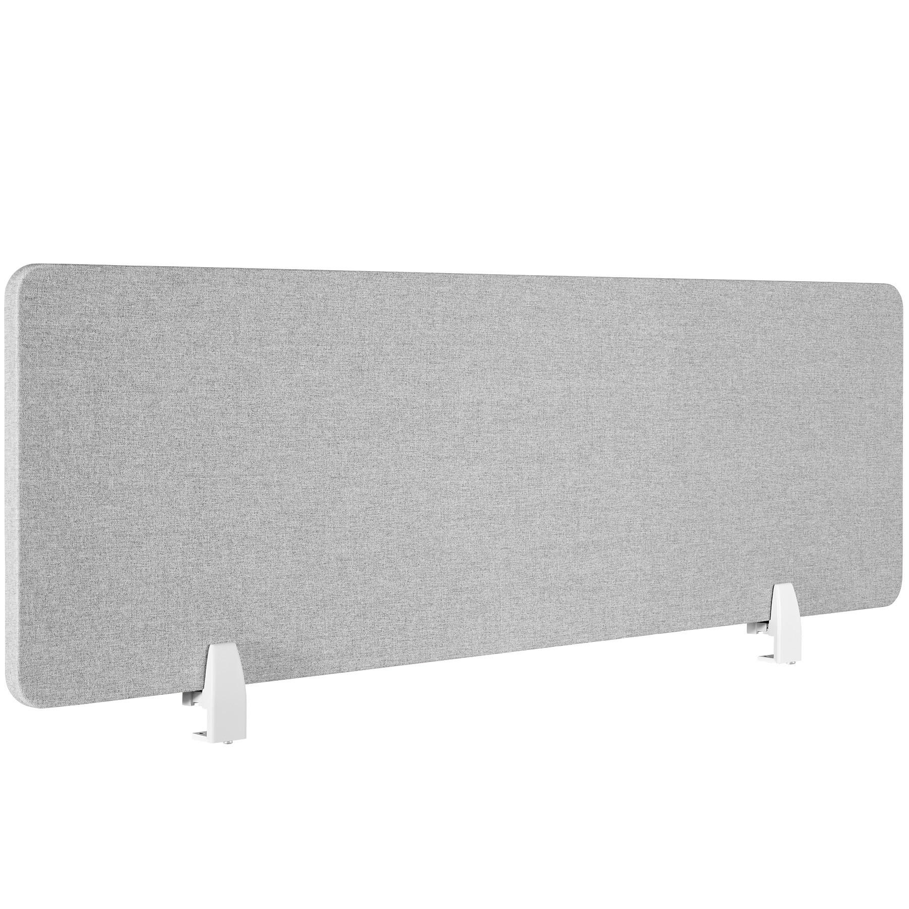 TRENNWAND für Schreibtisch Noisy,inkl. 2 Befestigungsklemmen,grau - Grau, Kunststoff (2.2/130/40cm) - tectake