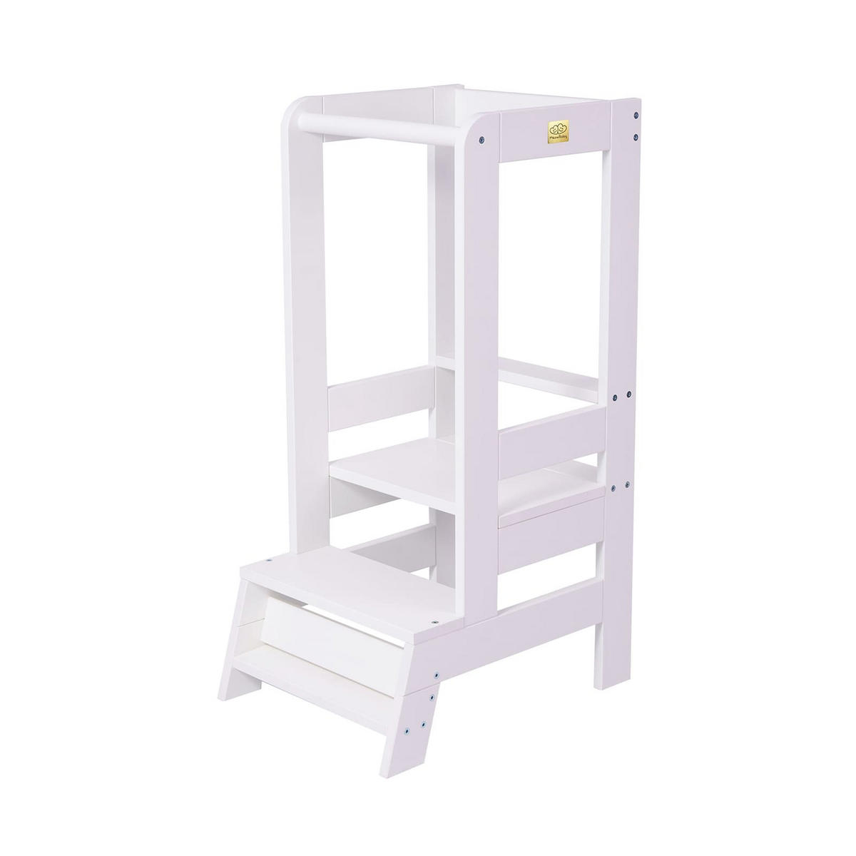 LERNTURM für Kinder, Natur Holz, Weiß - Weiß, Holz (39/90/90cm) - MeowBaby
