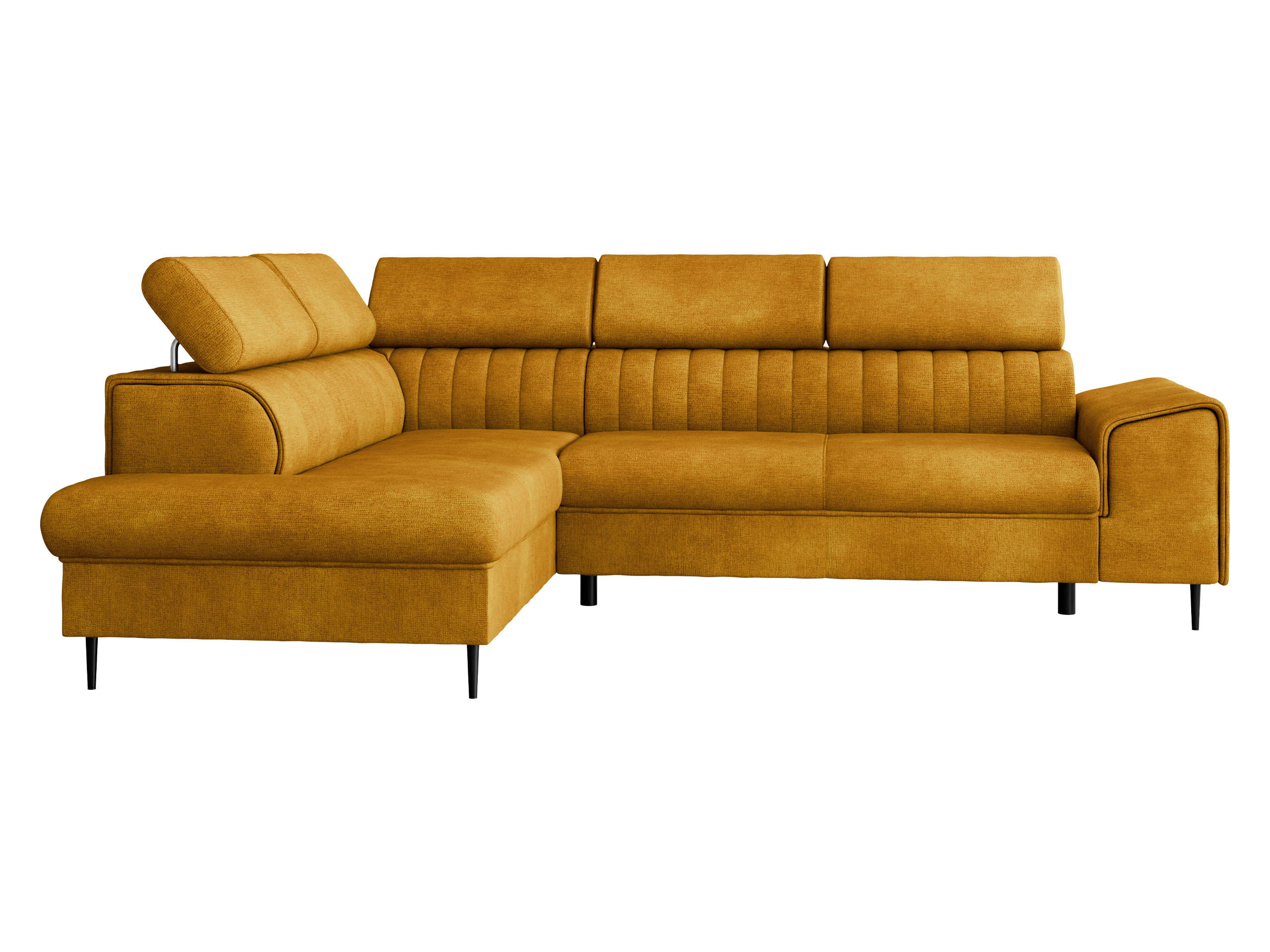 ECKSOFA Kadurin, Seite: Links - Gelb/Schwarz, Holz/Kunststoff (276/206cm) - MIRJAN24