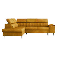 ECKSOFA Kadurin, Seite: Links - Gelb/Schwarz, Holz/Kunststoff (276/206cm) - MIRJAN24
