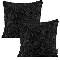 KISSENHÜLLE 2er Set Fluffy 50/50 cm schwarz - Schwarz, Textil (50/50cm) - Magma Heimtexx