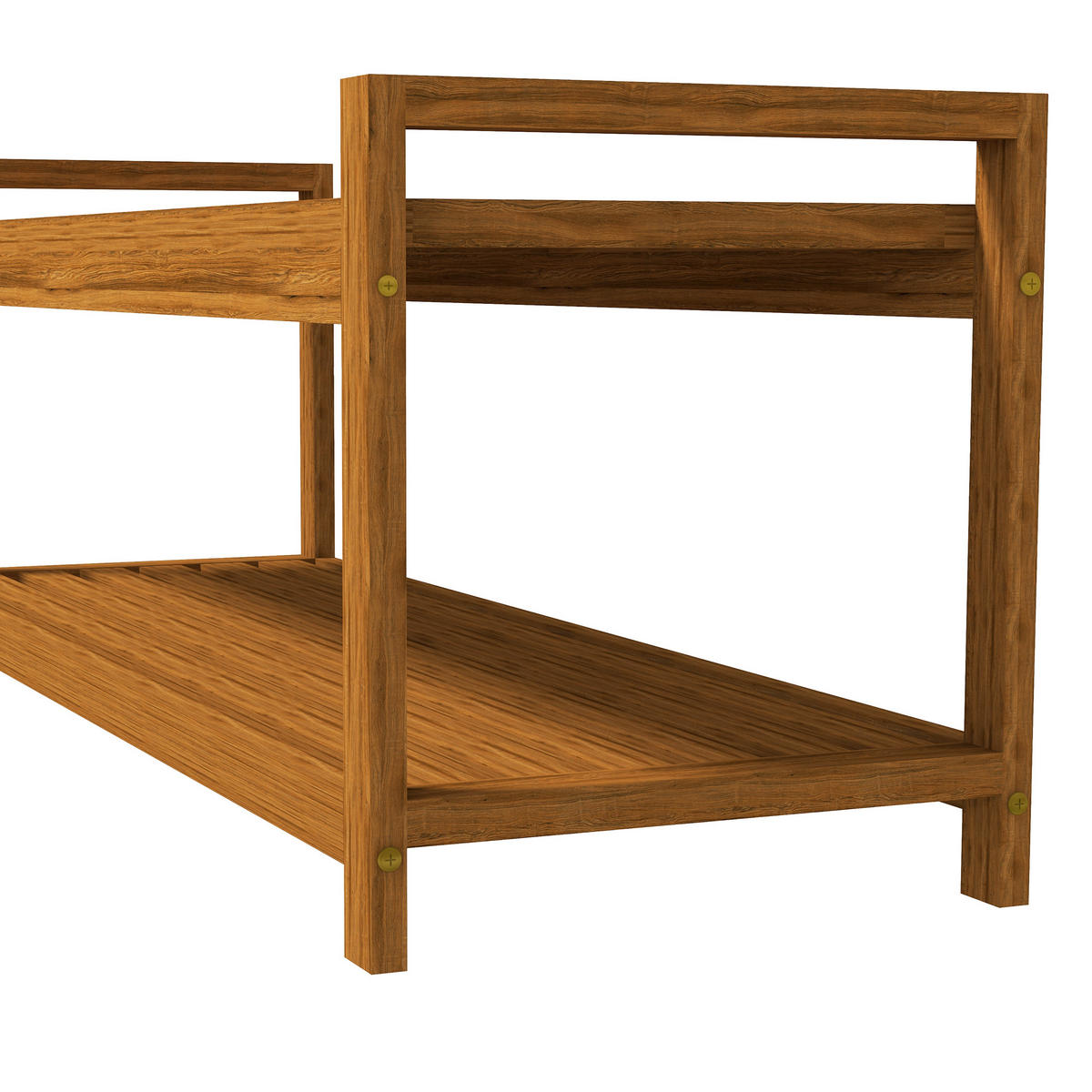 SCHUHBANK mit Armlehnen, Holzbank mit Schuhablage, für 2 Personen, Holz, Teak - Teakfarben, Holz (40.5/46/118cm) - Outsunny